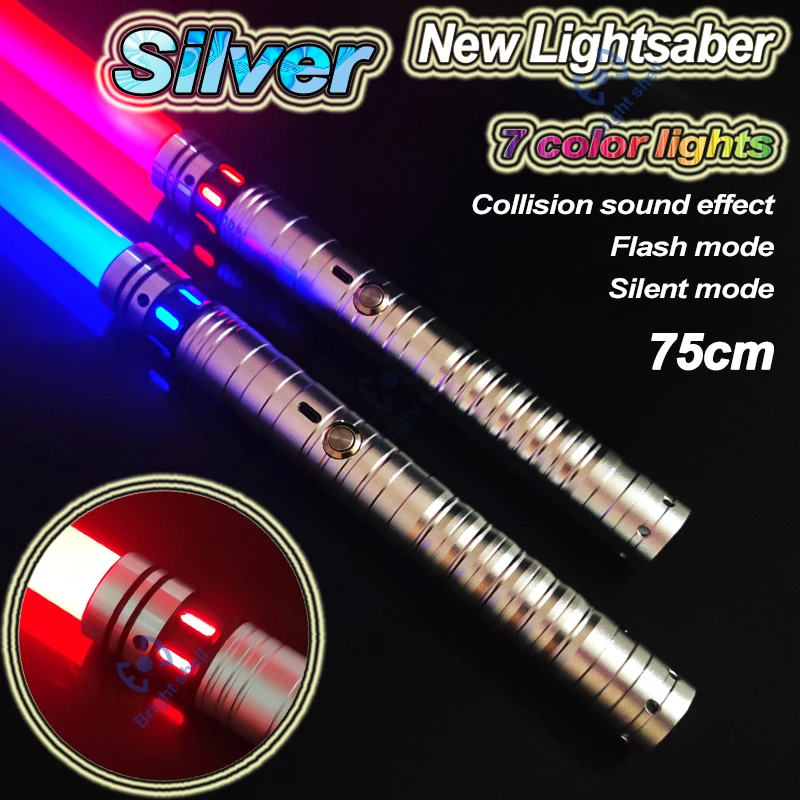 Metalen Lightsaber Laser Zwaard Speelgoed RGB Light Sabre 7 Kleurverandering Kids Soundfonts Force FX FOC Blaster Speelgoed Jedi Laser Zwaard Gift