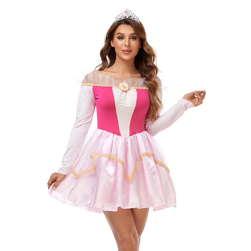 Carnival Halloween Classic Lady Beauty Princess Belle Costume Aurora Snow White Queen Spooktacular Cosplay Fancy Party Dress