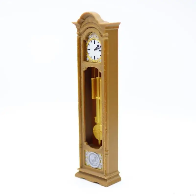 Detailed 1:12 Scale Miniature Dollhouses Clock Model Crafted From User Friendly Materials 0XXB