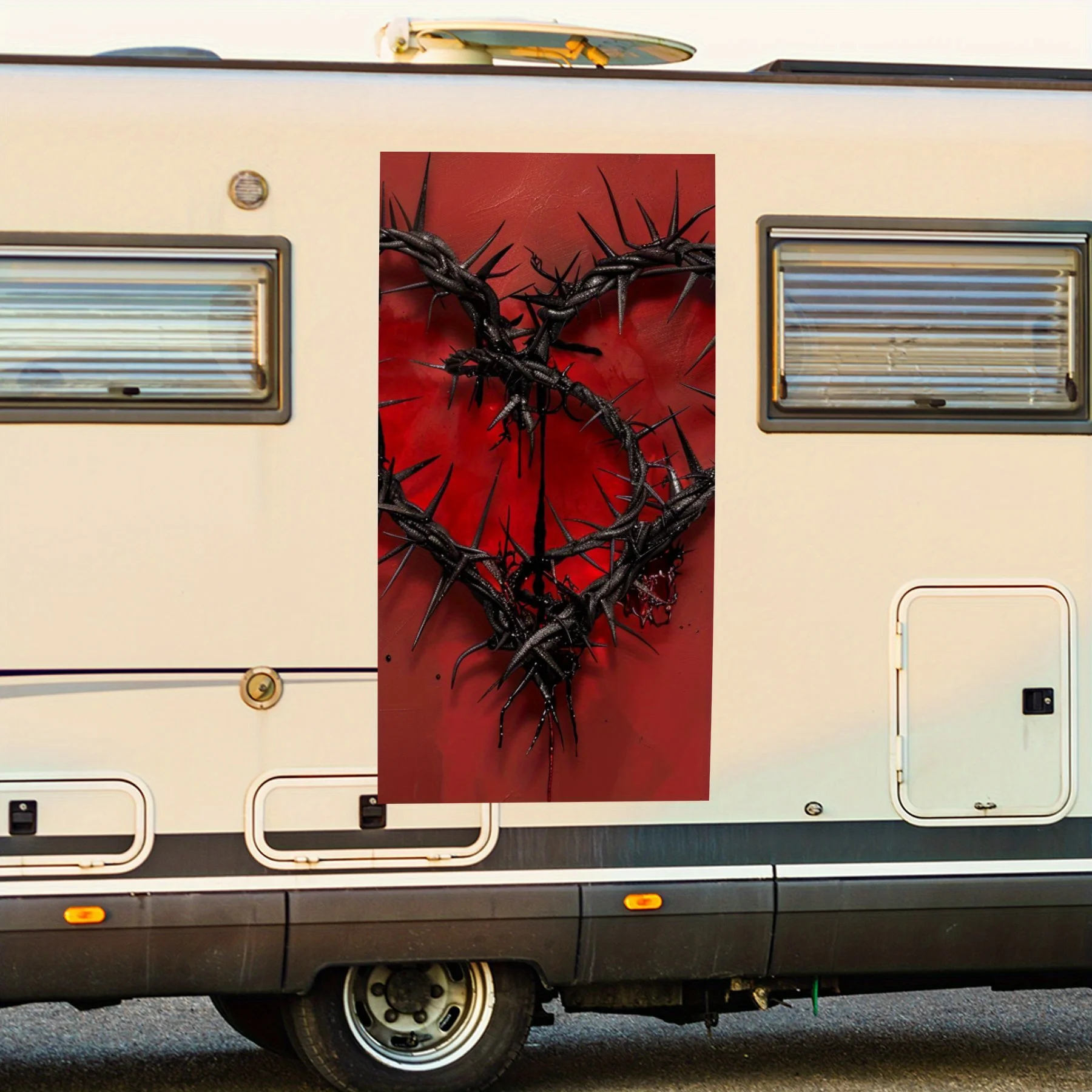 

Черное сердце, темная художественная наклейка на автомобиль, виниловая наклейка для двери автомобиля на колесах, водонепроницаемые самоклеящиеся виниловые наклейки, защита украшений