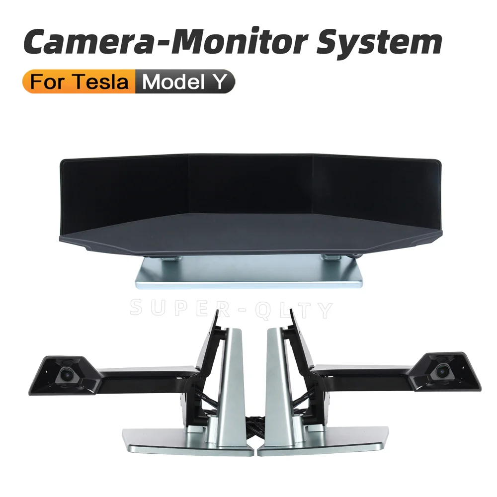 Smart Rearview Mirror For Tesla Model Y 2020-2024 Electronic Smart  CMS with Instrument Display System HD Dynamic Floor Light