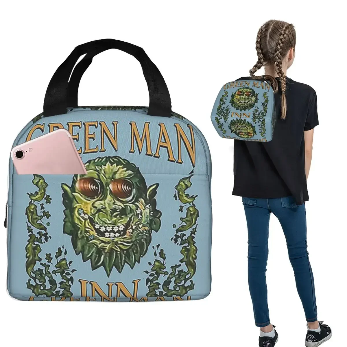 The Green Man Inn - The Wicker Man Insulated Lunch Bag for Women Children Portable Food Boxes Thermal Lunch Box Tote