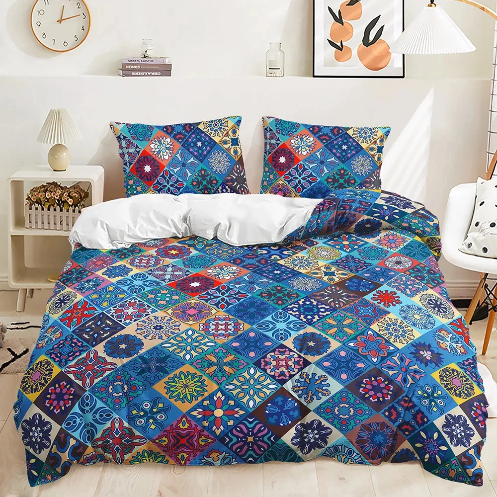 3d Bohemian Bedding Set Boho Flowers Duvet Cover Pillowcases Queen King Size 2/3pcs Bed Linens For Woman Couple