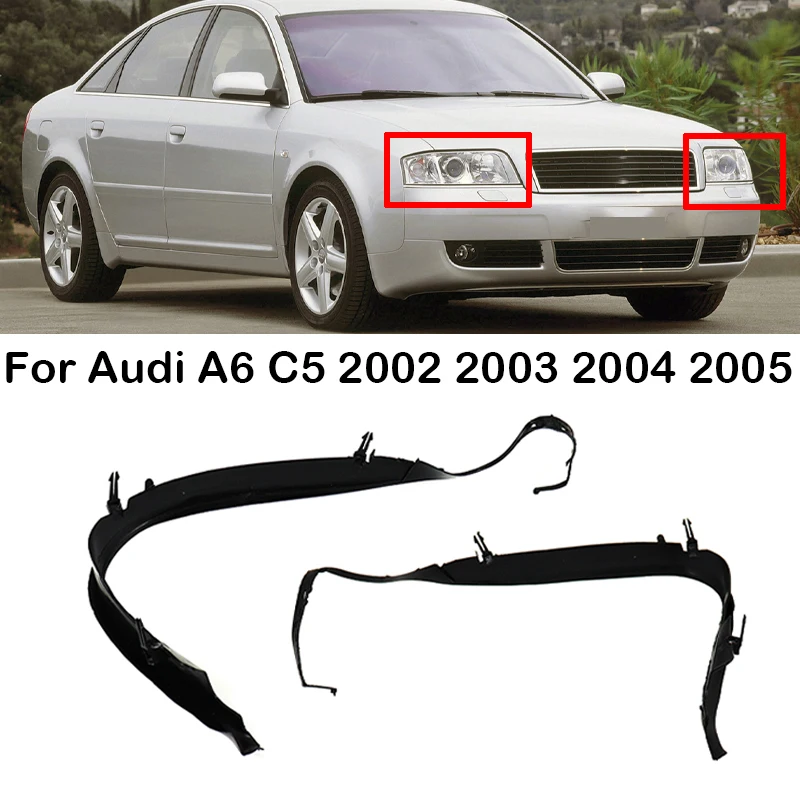 Car Headlight Seal Strip Cover Trim Rubber Headlamp Decorative Strip 4B0941191A 4B0941192A For Audi A6 C5 2002 2003 2004 2005