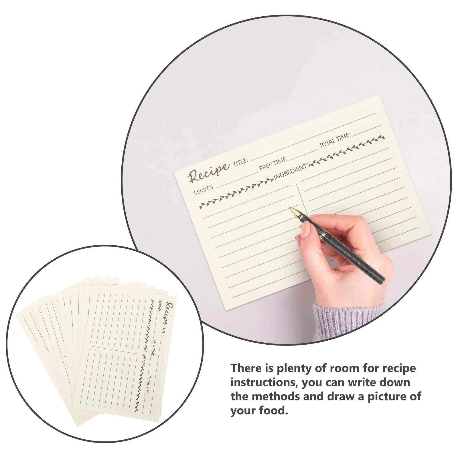 

10pcs Household Recipe Sheets Compact Food Note Cards Accessory Bright Color Smooth Surface Decorative Kitchen