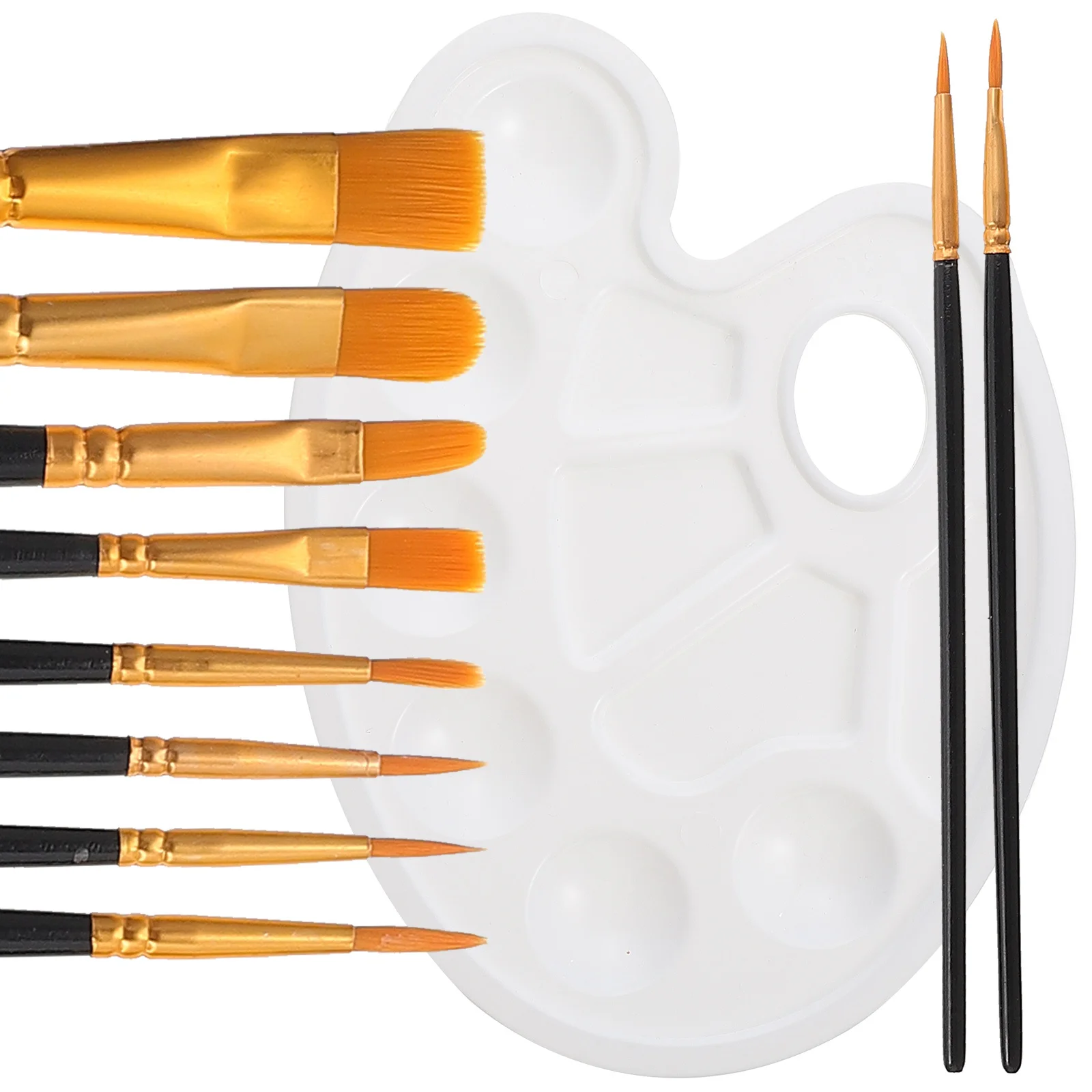 

1Set Oil Painting Brush Set Paint Brushes Watercolor Acrylic Gouache Art Supplies Mixing Plate Portable Ergonomic