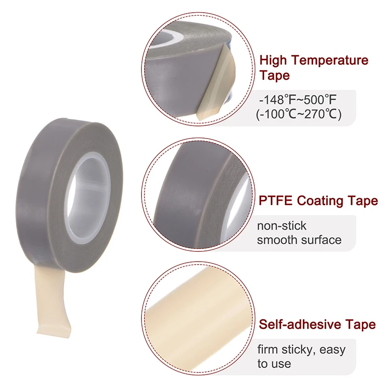 High Temperature Resistance Tape 500F PTFE Film Tape Heat Insulation Single Side Adhesive Sealing Machine Waterproof Tapes