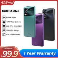 New HOTWAV Note 12 2024 Smartphone Android 14.0 5160MAH Cellphones 6+128GB 48MP+16MP+0.08MP Camera 6.8\