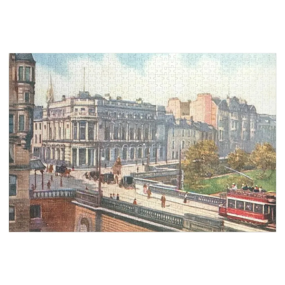 

Vintage Illustration of Union Terrace & Bridge, Aberdeen Jigsaw Puzzle Customized Kids Gift Custom With Photo Puzzle