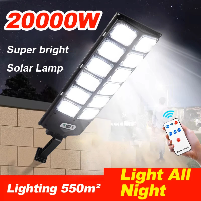 20000W Super Bright Solar Lights 1008LED Most Powerful Solar Street Lamp Motion Sensor Outdoor Garden Wall Lights Waterproof