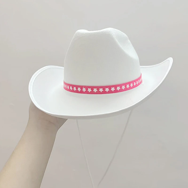 White Color Hat Costume Accessories Western Cowboy Hat Multipurpose Decoration For Kid Girl Costume Cosplay Props Ornament