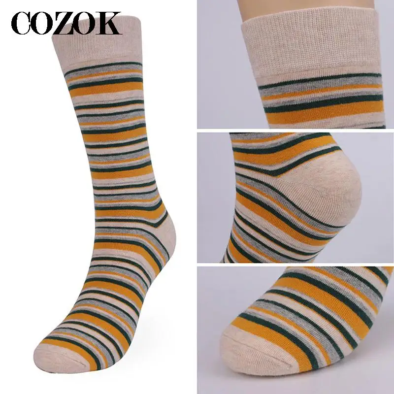 5 пар дополнительных размеров 46,47,48 мужские длинные носки, теплые толстые зимние мужские носки, повседневные деловые полосатые большие носки для экипажа