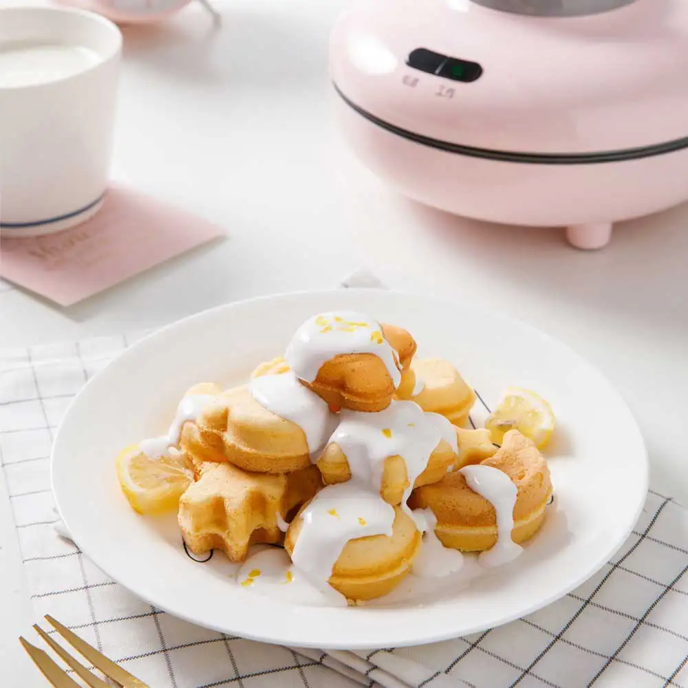 Máquina de pastel de DGJ-A06E1 para el hogar, máquina de gofres multifunción pequeña para hornear pasteles de huevo