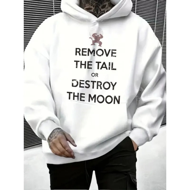 ドラゴンボール「尾を切るか月を破壊するか」引用グラフィック パーカー スウェットシャツ プルオーバー ストリートウェア 秋冬 Y2k トップス