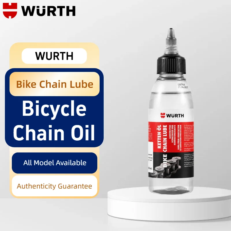 Lubrificante Original Wurth para Correntes de Bicicleta, Óleo para Correntes de Bicicleta, Proteção Contra Ferrugem e Desgaste para MTB, Bicicletas de Estrada e E-bikes 100ML