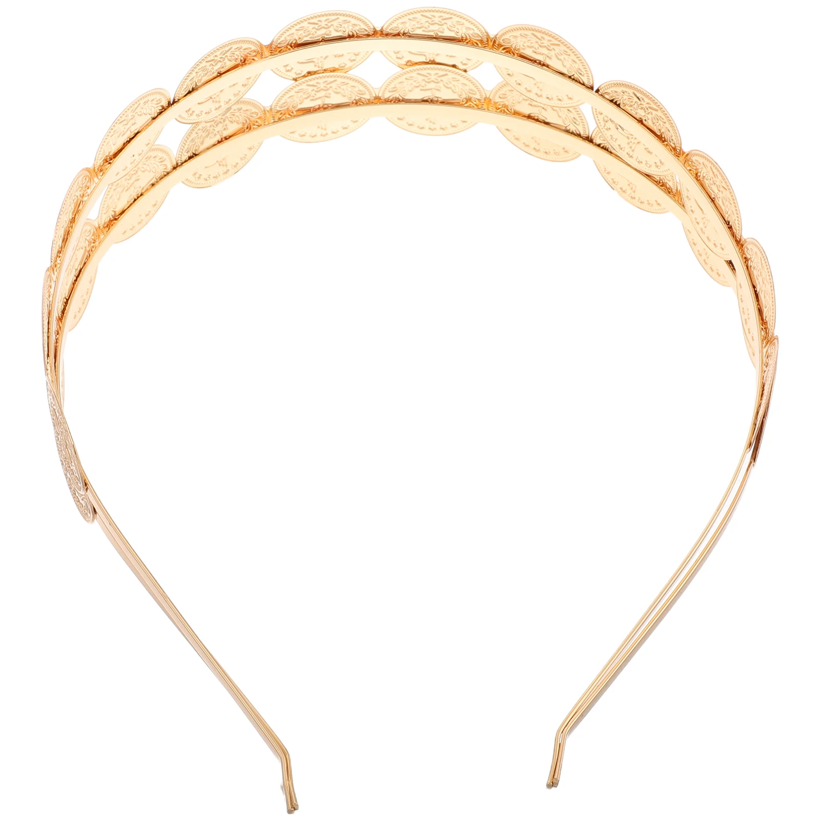 

Metal Headband Double Layer Fashionable Coin Hair Accessories Durable Bridal Headdress Lightweight Retro Headpieces Hoop