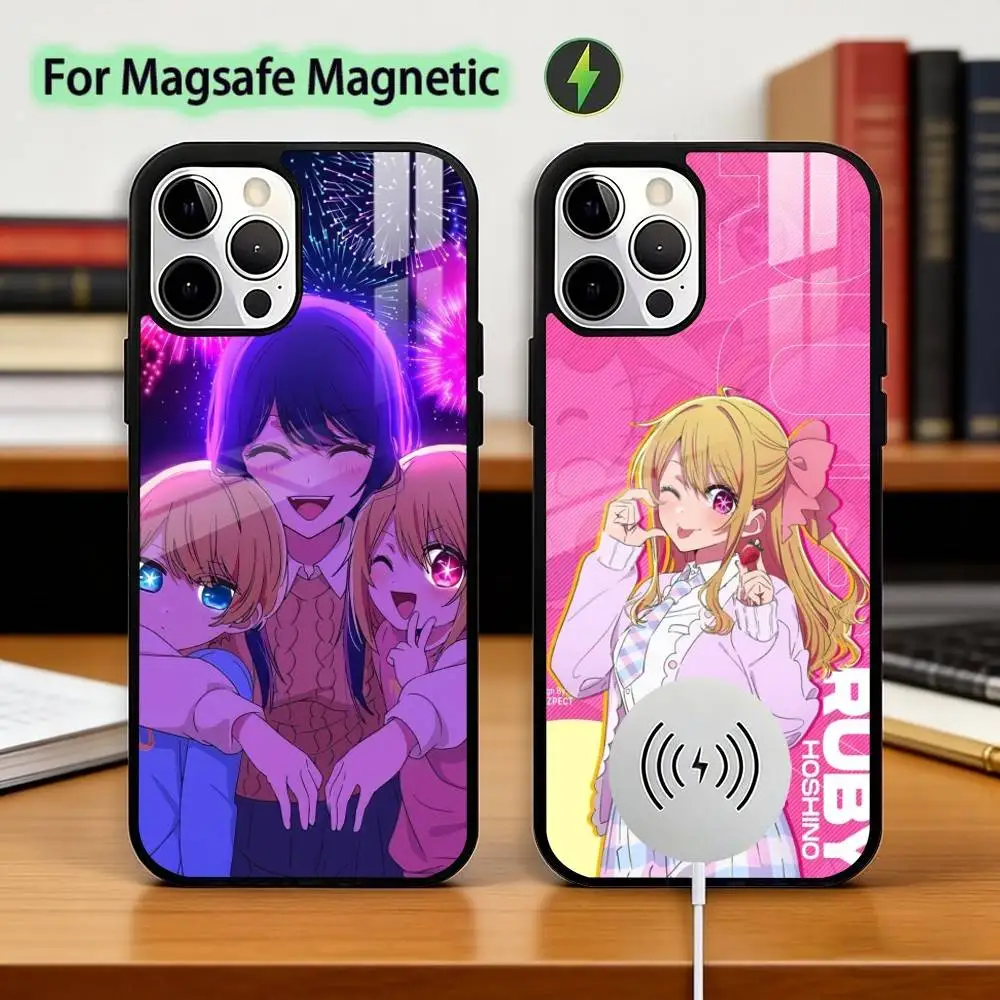 

O-Oshi NO KO Phone Case For iPhone17,16,15,14,13,12,11 Plus,Pro Magnetic For Magsafe Wireless Charging