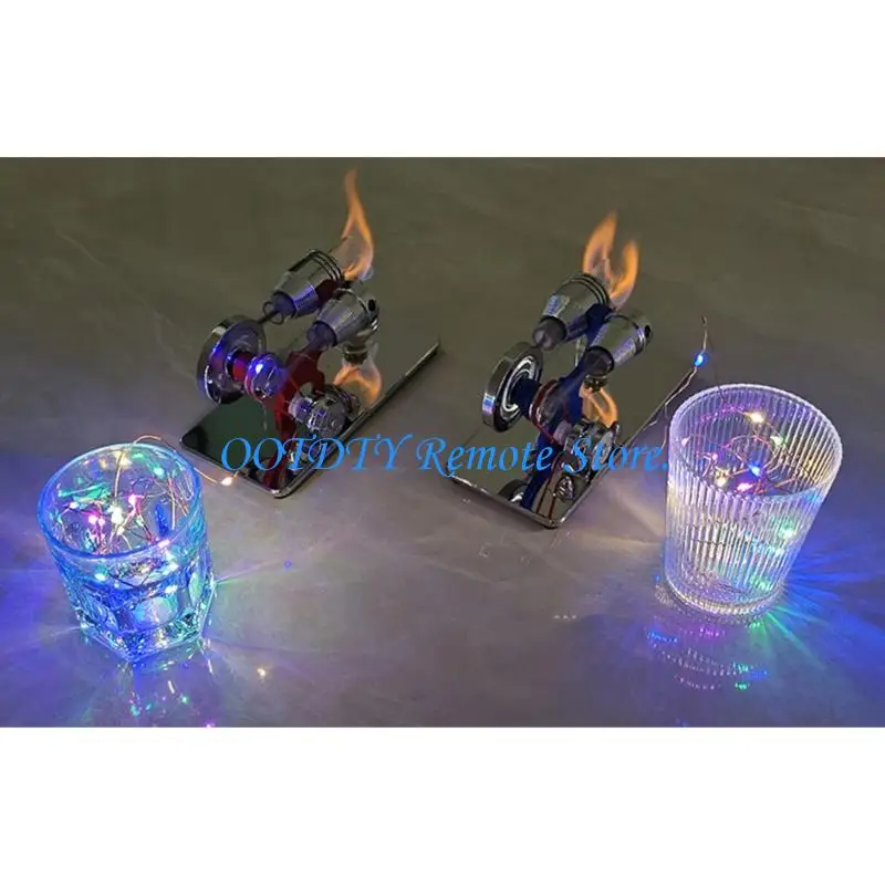 Metal Stirling Engine High Speed Operation LED Lighting Physics