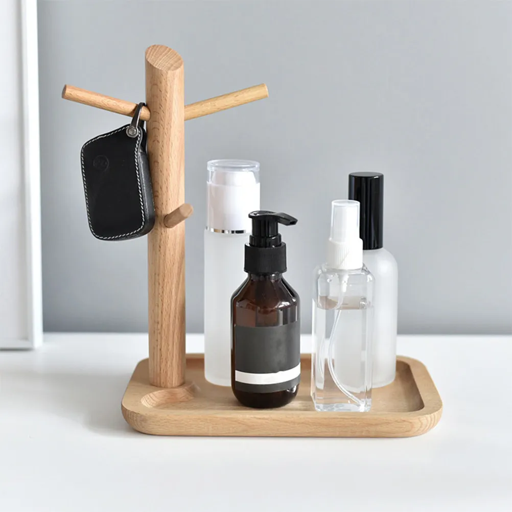 

Деревянный поднос для украшений, подставка для женских ожерелий, многофункциональная подставка для ювелирных изделий, открытый органайзер, декор для дома, поднос для прихожей