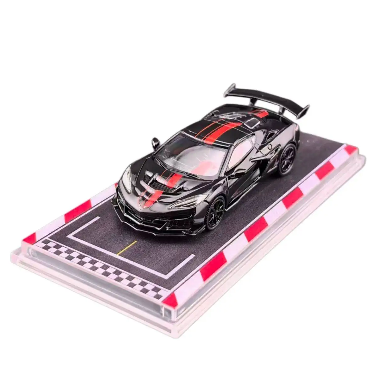Fine Works 1:64 Corvette C8 ZR1, Coche de Aleación Fundida a Presión, Modelo de Coche en Miniatura a Escala para Colección o Regalo