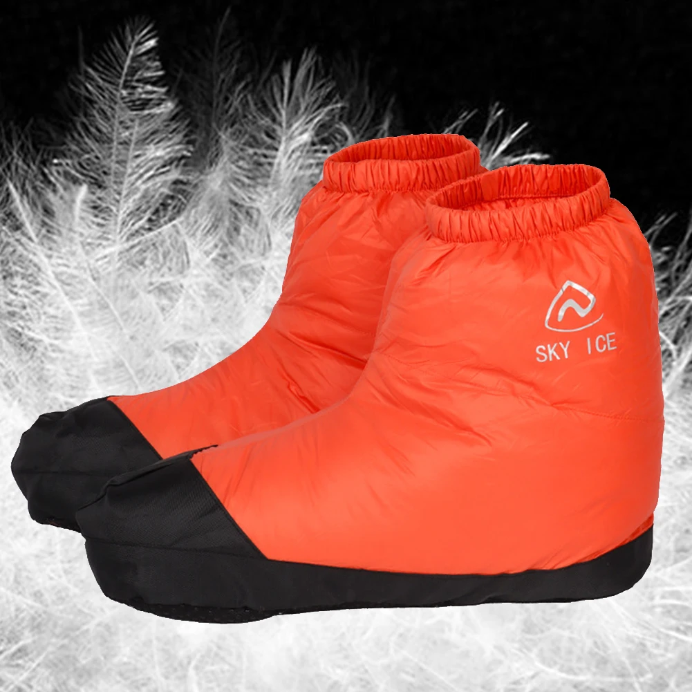 Winter Thermal 90% White Duck Down Camping Sleeping Boot Sleeping Bag Slipper Booties Warm Socks Warm Feet Cover Waterproof