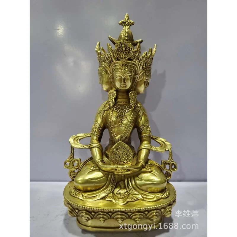 

Seven-Inch Copper Vairocana, like the Four-Sided of Pailuanna Tibetan Buddha Wholesale Custom
