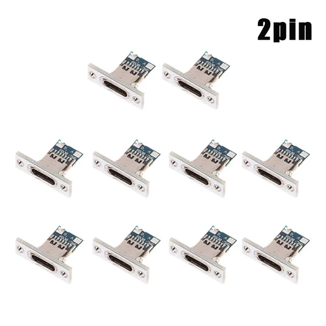 10 szt. Złącze żeńskie typu C 3.1 gniazdo USB typu C 2Pin 4Pin gniazdo ładowania Jack gniazdo USB 3.1 typu C z płytką mocującą śrubę nowość