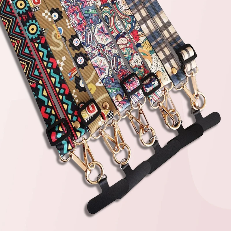 Cell Phone Strap Long Crossbody Lanyard Totem Pattern Hanging Decoration Adjustable Neck Strap AntiLoss Lanyard For IPone 13 15