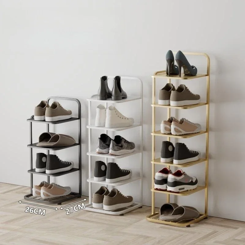 Modern Home Shoe Rack Shoe Cabinets Metal Shelves Vertical Storage Entrance Furniture Iron Art Storage Shelf Flower Plant Stand