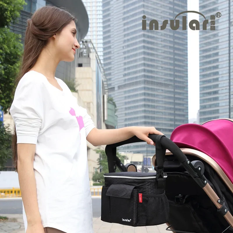 Mommy Bag Single Shoulder Waterproof Multi-functional Thermal Insulation Cart Trailer Stroller Trailer Diaper Bags Bolsa De Mamá