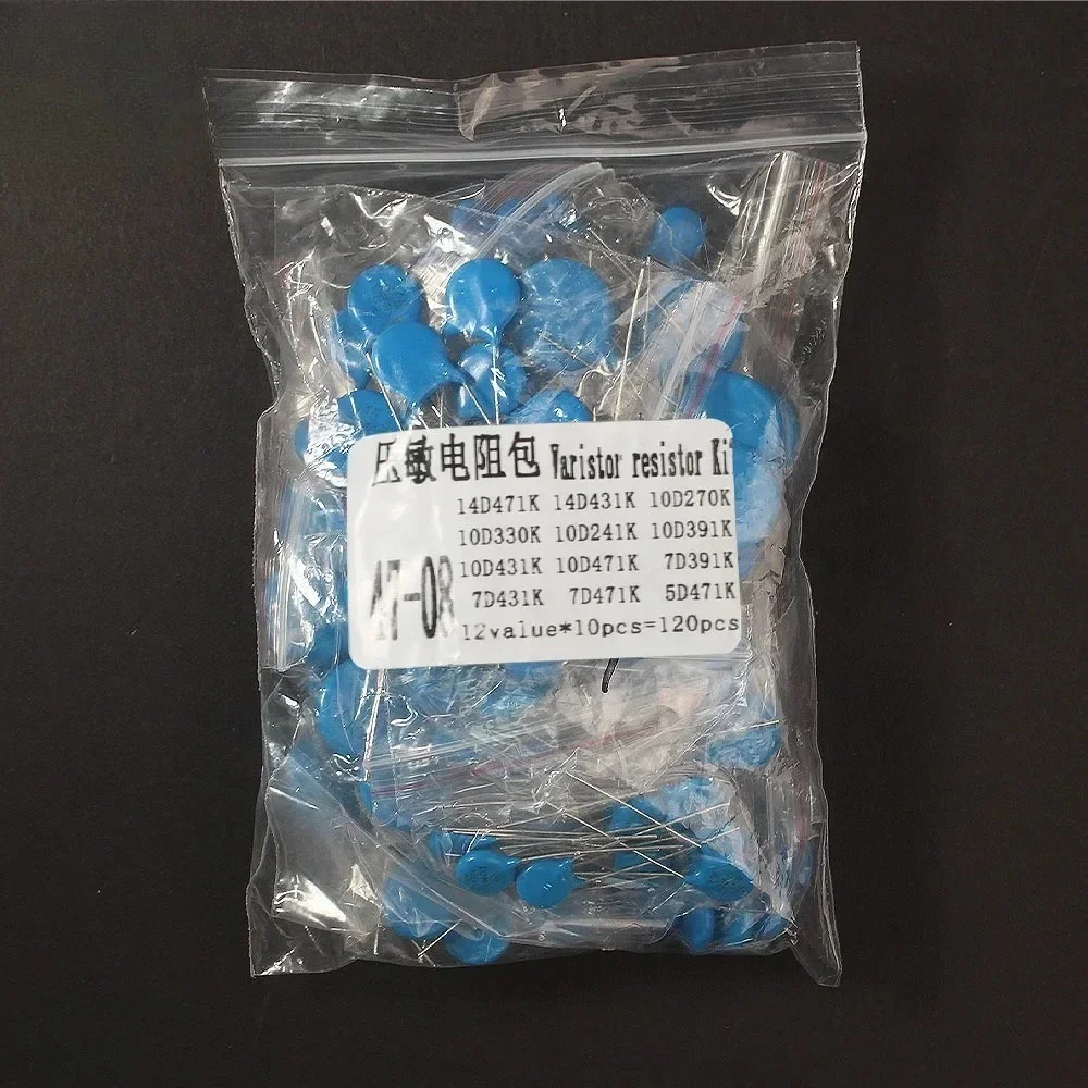 120 unids/set surtido de resistencias electrónicas 5D471K 7D471K 7D431K 10D471K 10D431K 10D391K 10D241K 14D471K 14D431K 10D330K 10D270K