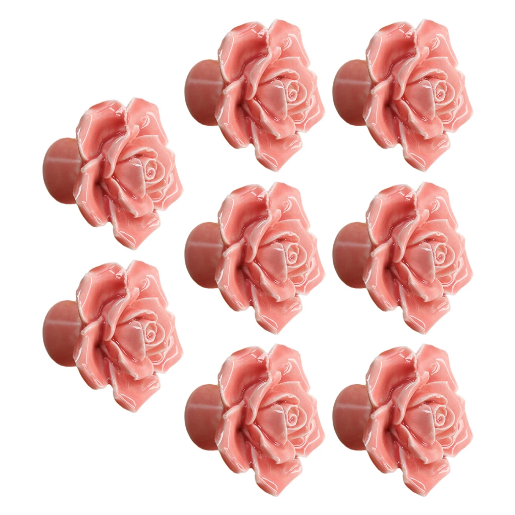 Ceramics Decorative Flower Ceramic Cabinet Handles For Easy Installation Unique Ceramic Drawer Knob