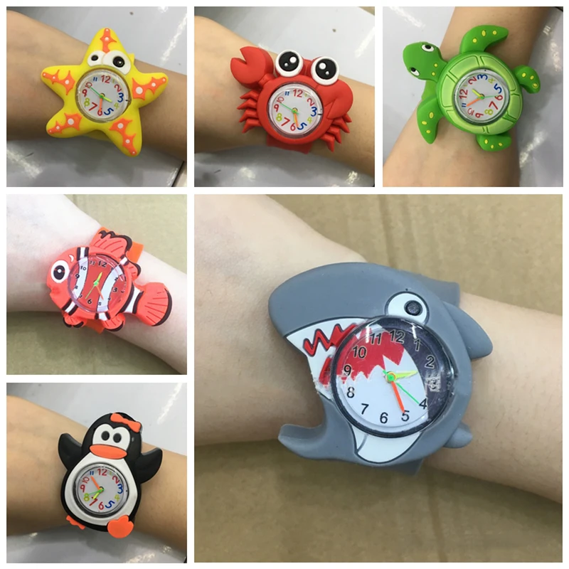 Cartoon Ocean Animals Slap Bracelets Watch Gift Under the Sea Party Decor Turtle Crab Kids Boys Girl Happy Birthday Party Favors