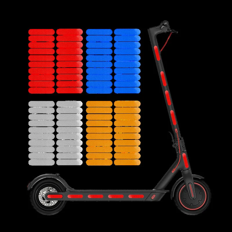 Scooter Wheel Reflective Stickers - Side Warning Luminous Film Stickers, Accessories for Improving Visibility and Travel Safety