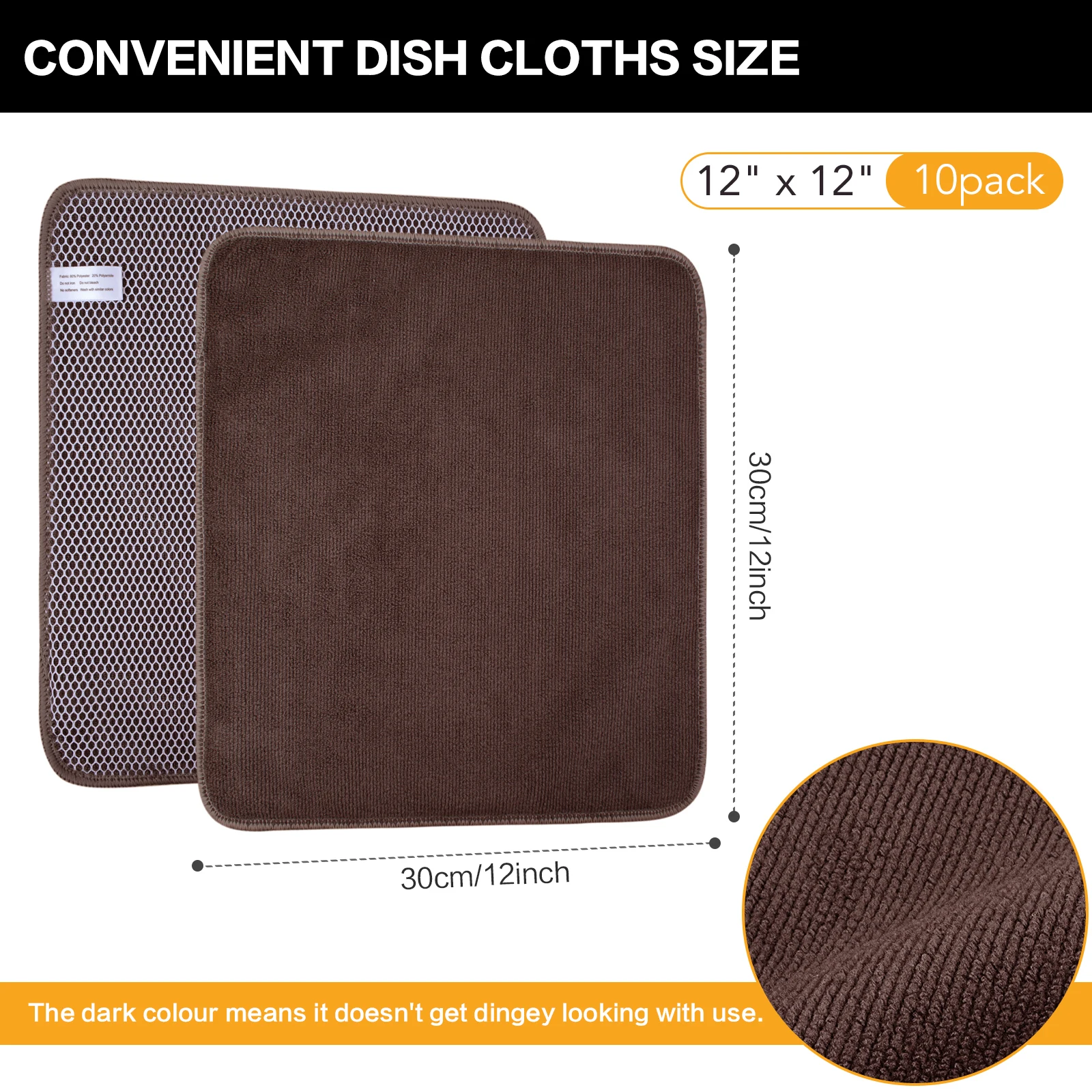 Sinland 300gsm Super Absorbent Household Microfiber Dish Towel Kitchen Rags Dishcloth Cleaning Cloths Hot Sale 30cmx30cm 10 Pack