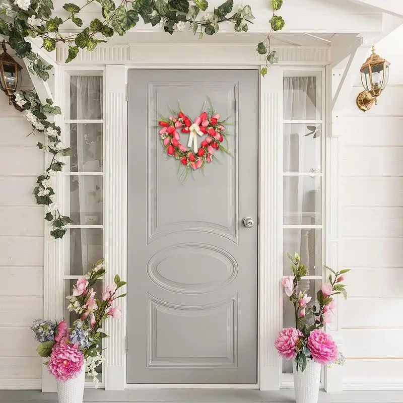 

Valentine Door Wreath Outdoor Wreath Valentine Wreath 15.7 Inch Heart Wreath Door Wreath Front Door Sign Home Decor Valentines
