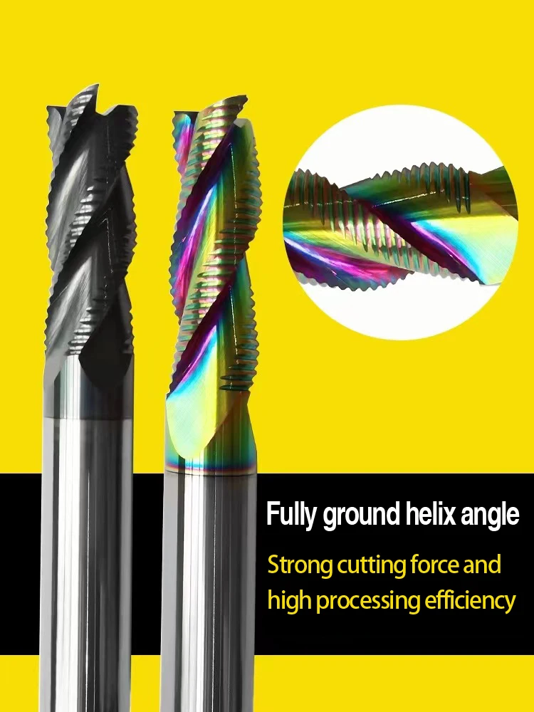 Coarse Milling Cutter, Tungsten Steel Milling Cutter, Square Milling Cutter, CNC Tool, 4 Slot, HRC60 Milling Cutter For Steel