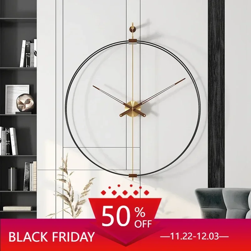 Luxury Large Size Wall Clock Living Room Luxury Silent Modern Living Room Design Kitchen Reloj De Pared Metal Wall Decor