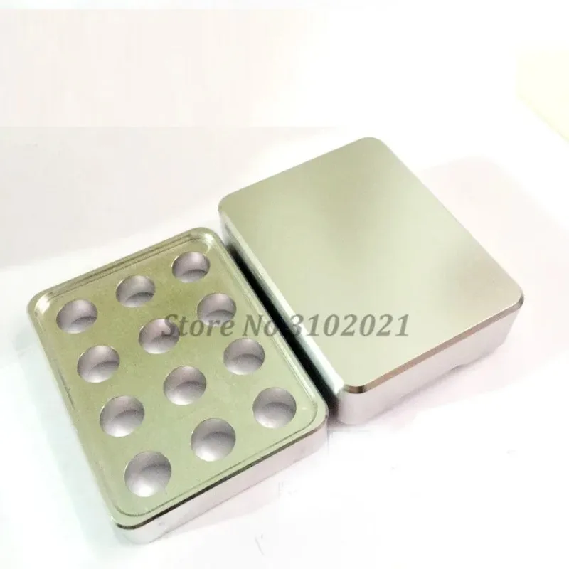 1pc 9.3mm Aluminium Alloy Lipstick Mould 12 Cavities Holes DIY Mini Sample Cosmetic Cartridge/Bullet Lip balm Tube Mold Filling