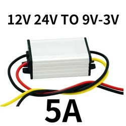 Módulo Transformador Step-Down, DC 12V a 12V, 24V, 9V, 6V, 5V, 4.2V, 3.7V, 3V, 3.3V, 7.5V, 5A, 12V a 9V, 24V ao conversor do poder 9V