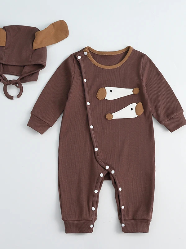 Adorable bébé début automne tenue longue Sve Onesie à la mode infantile en plein air collant taille haute jambe large coton Rer