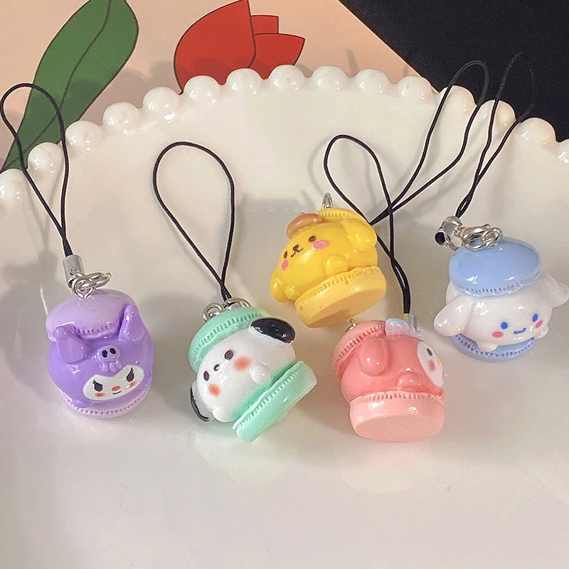 Sanrio Anime My Melody Bag Keychain Cartoon Cinnamoroll Cute Phone Pendant Girly Items Key Chain Bag Pendant Rope Decoration