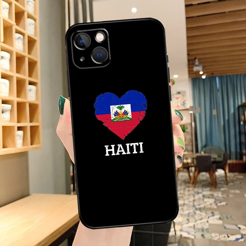 Haiti-Haitian-Flagge-Telefonhülle für iPhone 11, 12, 13, 14, 15, 16 Pro Max, Mini-Rückseite für iPhone XR X XS Max Plus