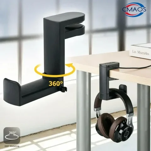 PC Gaming Headphone Stand Headset Hook Holder, Hanger Mount With…
