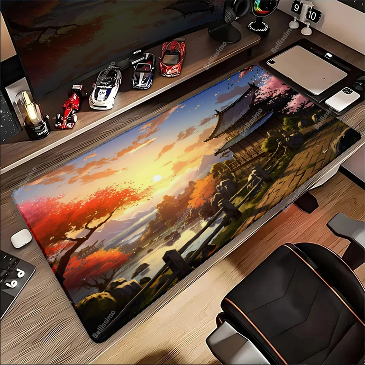 Large Forest Tower building Mouse Pad Mechanical Keyboard Desk Pads Gaming Accessory Mousepad Rubber Mouse Mat Gamer Desk Mat