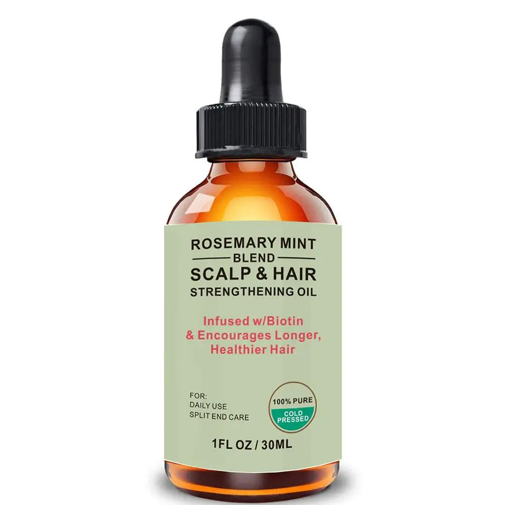 1Pc Rosemary Mint Oil Preventing Hair Dryness Split Gentle Care Organics Hair Glossy Oil Moisturizing Nourishing Soft X3V6