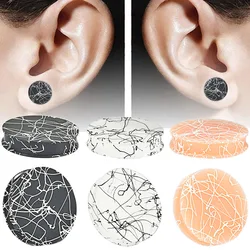 PAIR Silicone Ear Gauge Flexible Soft Double Flared Saddle Ear Plugs Cool Lines Ear Stretchers Tunnels Expanders Body Jewelry