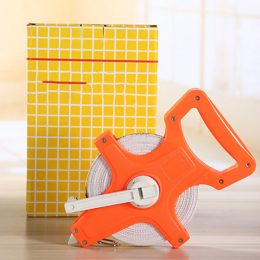 Rugged 30M Retractable Metric Tape Measure with High Visibility Orange Shell Anti Idling Rocker Four for Engineering
