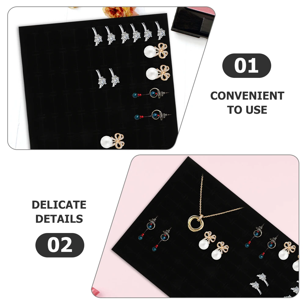 

3 pcs Inserts Ring Earring Display Tray Sponge Pad 100 Slots Box Insert Holder Organizer Travel-Friendly Jewelry Storage Ring