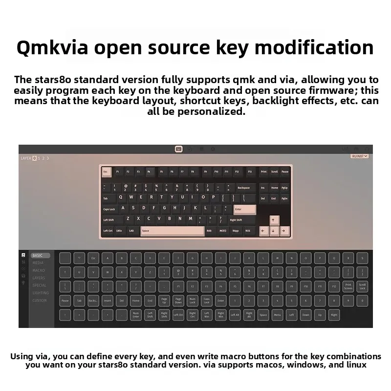 Weikav Stars80 기계식 키보드 키트 QMK/VIA 트라이 모드 알루미늄 무선 블루투스 게임용 키보드 맞춤형 E-스포츠 선물